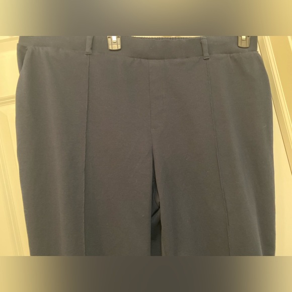 Lands End Straight-Leg Navy Pintuck Knit Pants 3X (24W-26W) - Picture 2 of 5